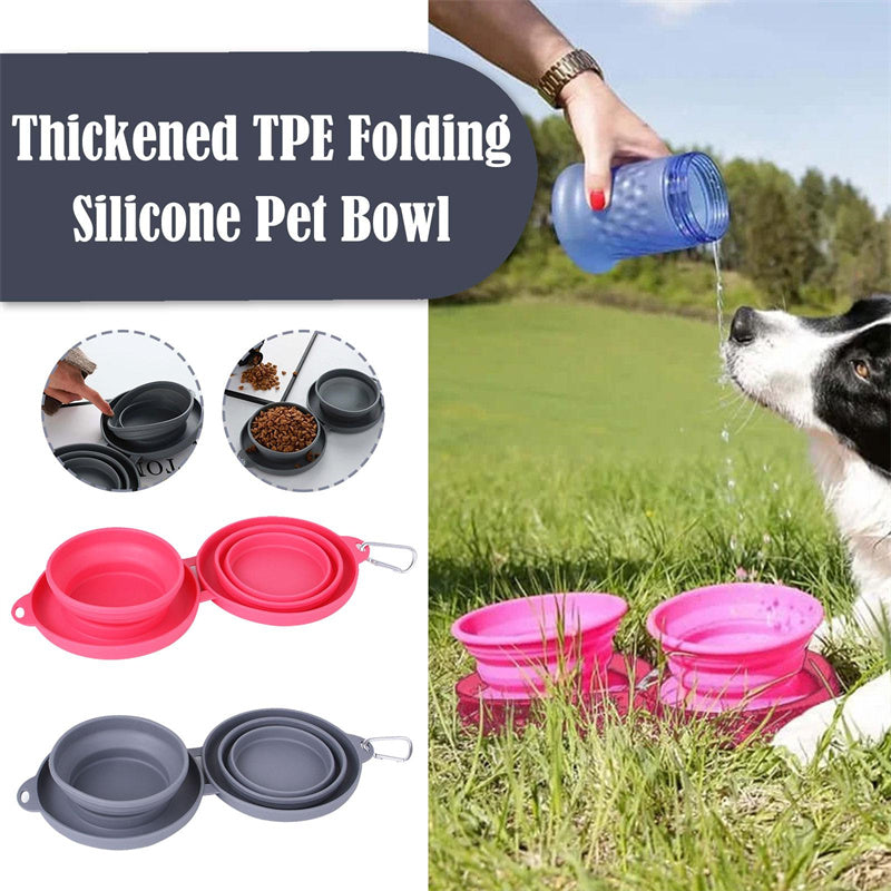 Foldable Double Dog Feeding Bowl