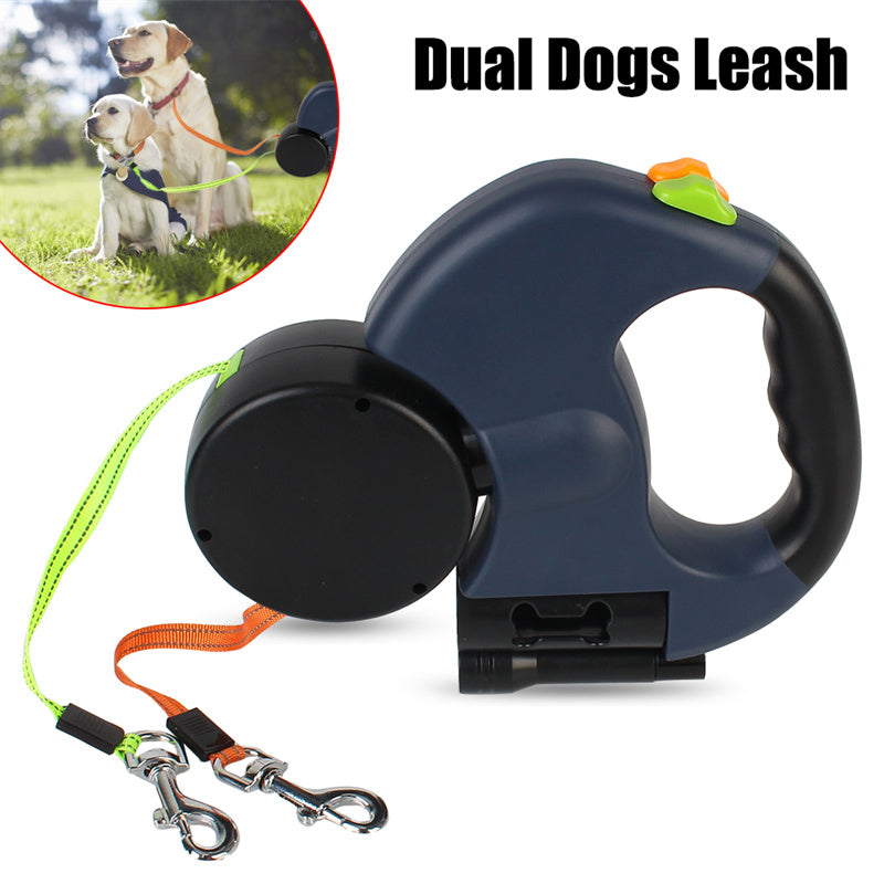 Retractable Double Dogs Walking Leash