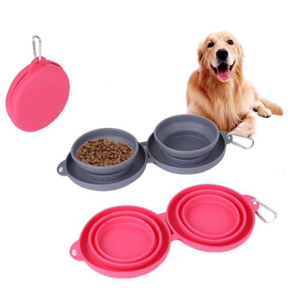 Foldable Double Dog Feeding Bowl