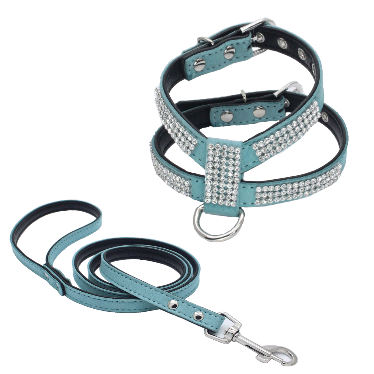 Shiny Rhinestone Chest Leash Dog Harness