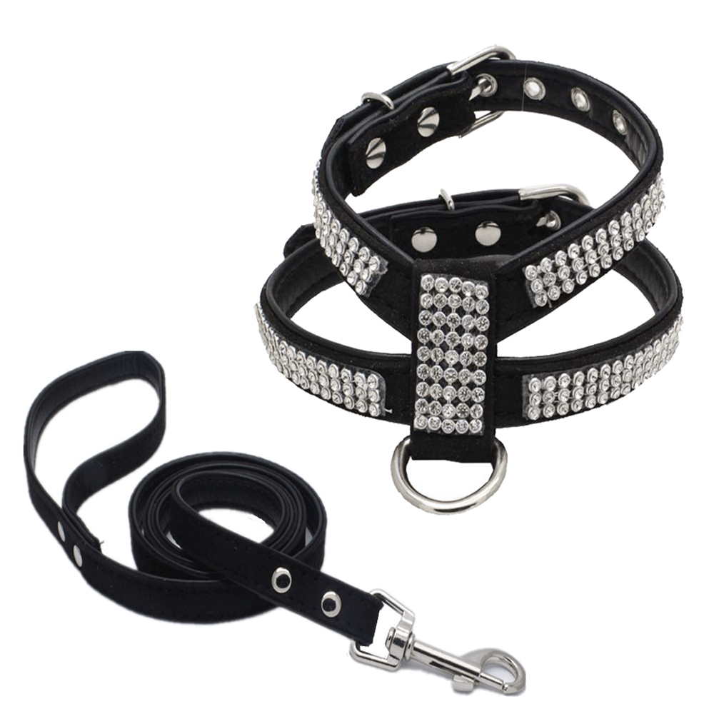 Shiny Rhinestone Chest Leash Dog Harness