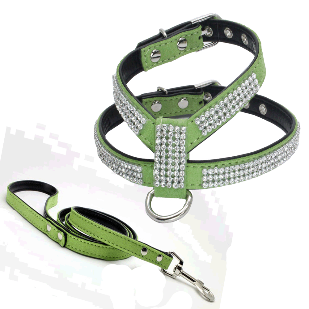 Shiny Rhinestone Chest Leash Dog Harness