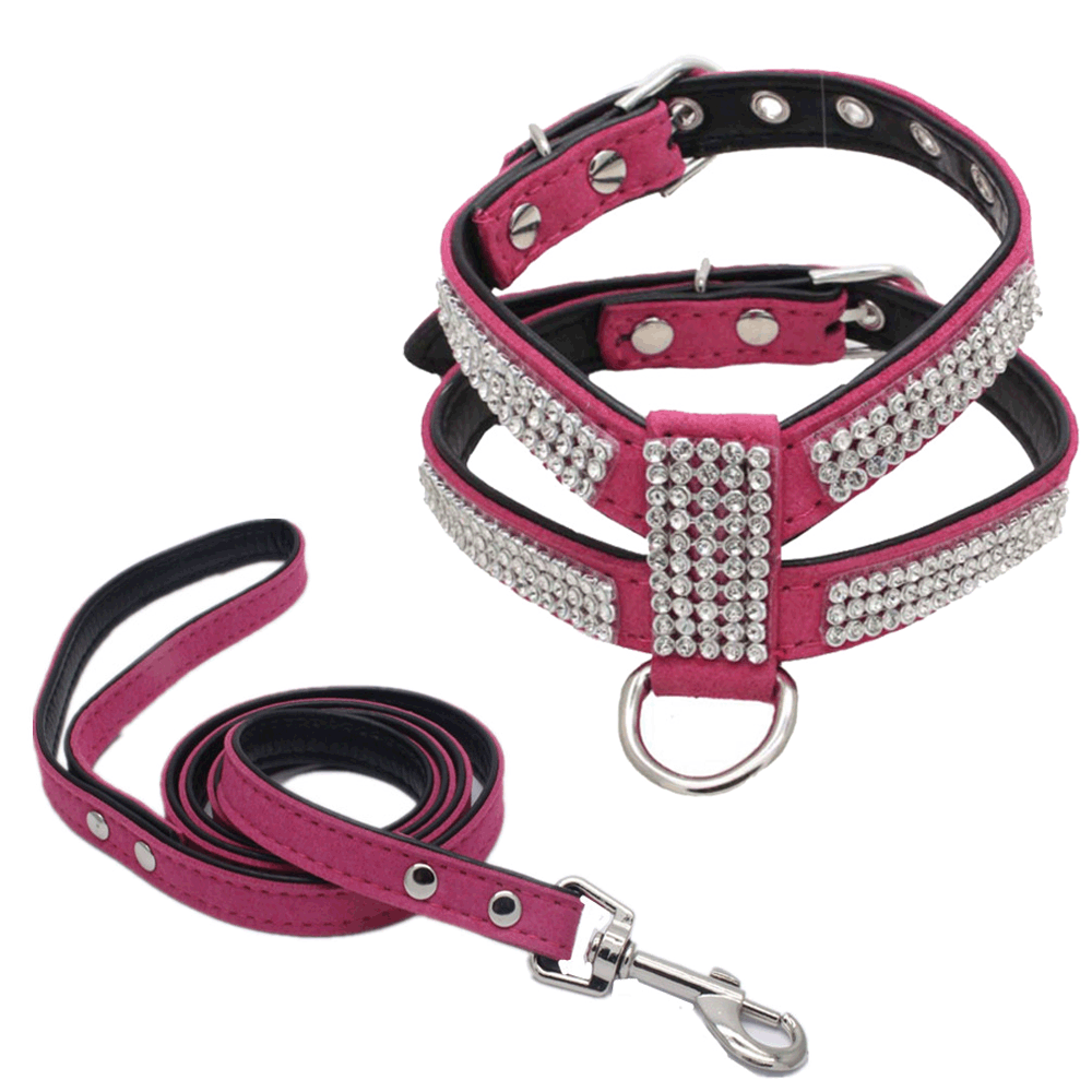 Shiny Rhinestone Chest Leash Dog Harness