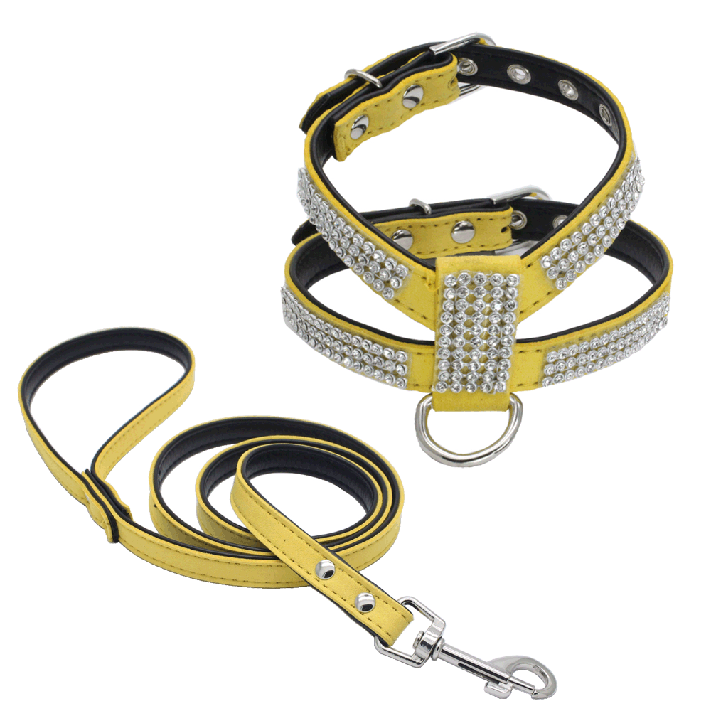 Shiny Rhinestone Chest Leash Dog Harness