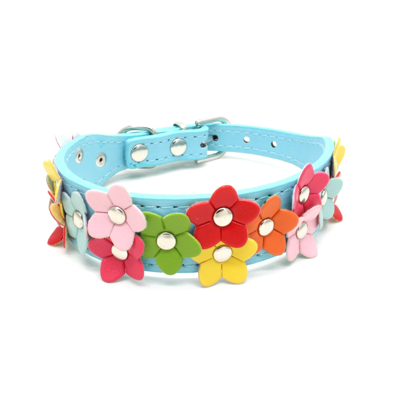 Double Row Flower Dog Collar