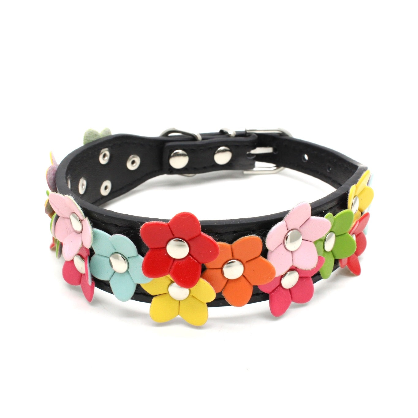 Double Row Flower Dog Collar