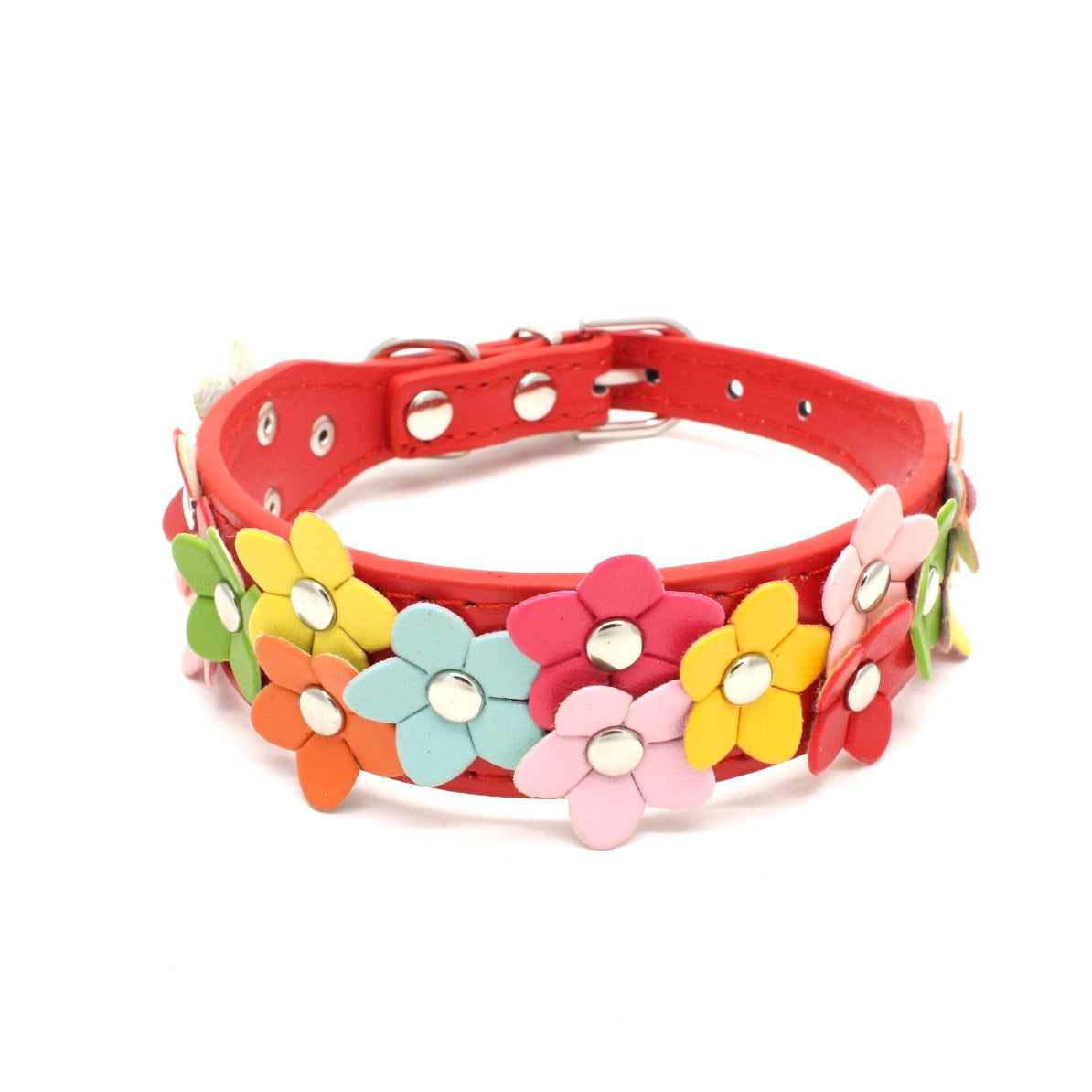 Double Row Flower Dog Collar