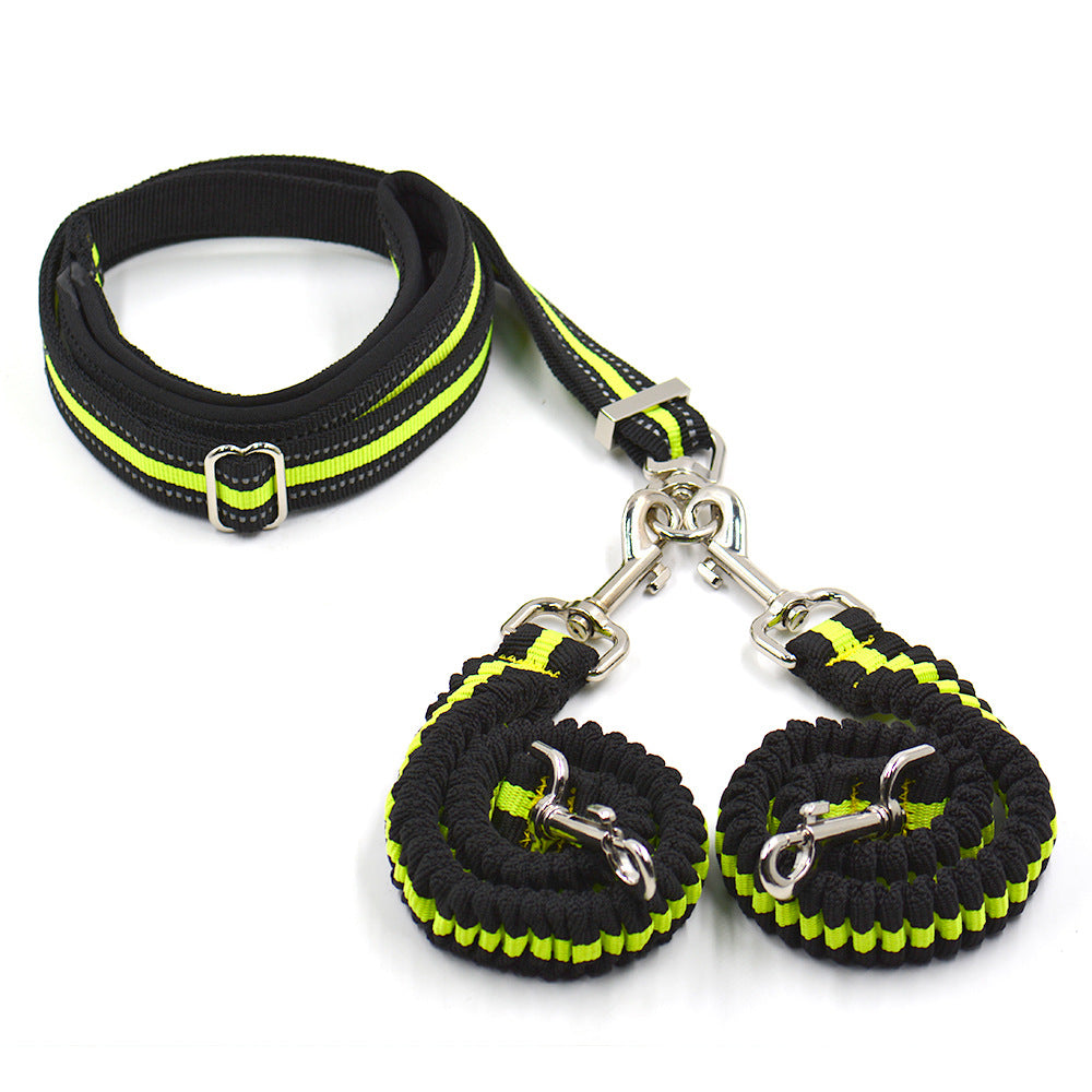 Double-Headed One-to-Two Nylon Dog Leash