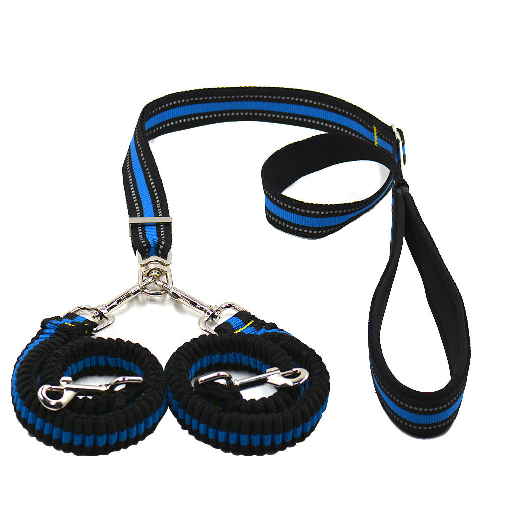 Double-Headed One-to-Two Nylon Dog Leash