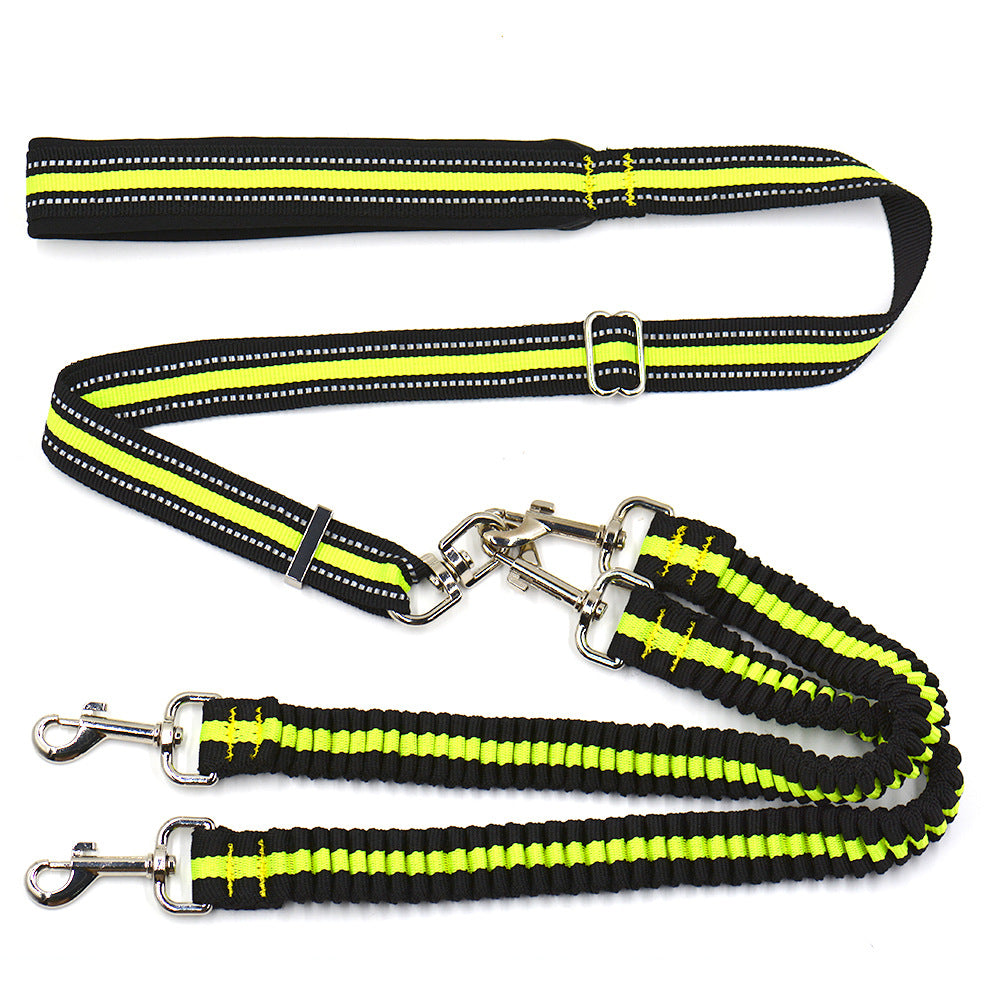 Double-Headed One-to-Two Nylon Dog Leash