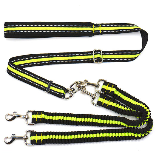 Double-Headed One-to-Two Nylon Dog Leash