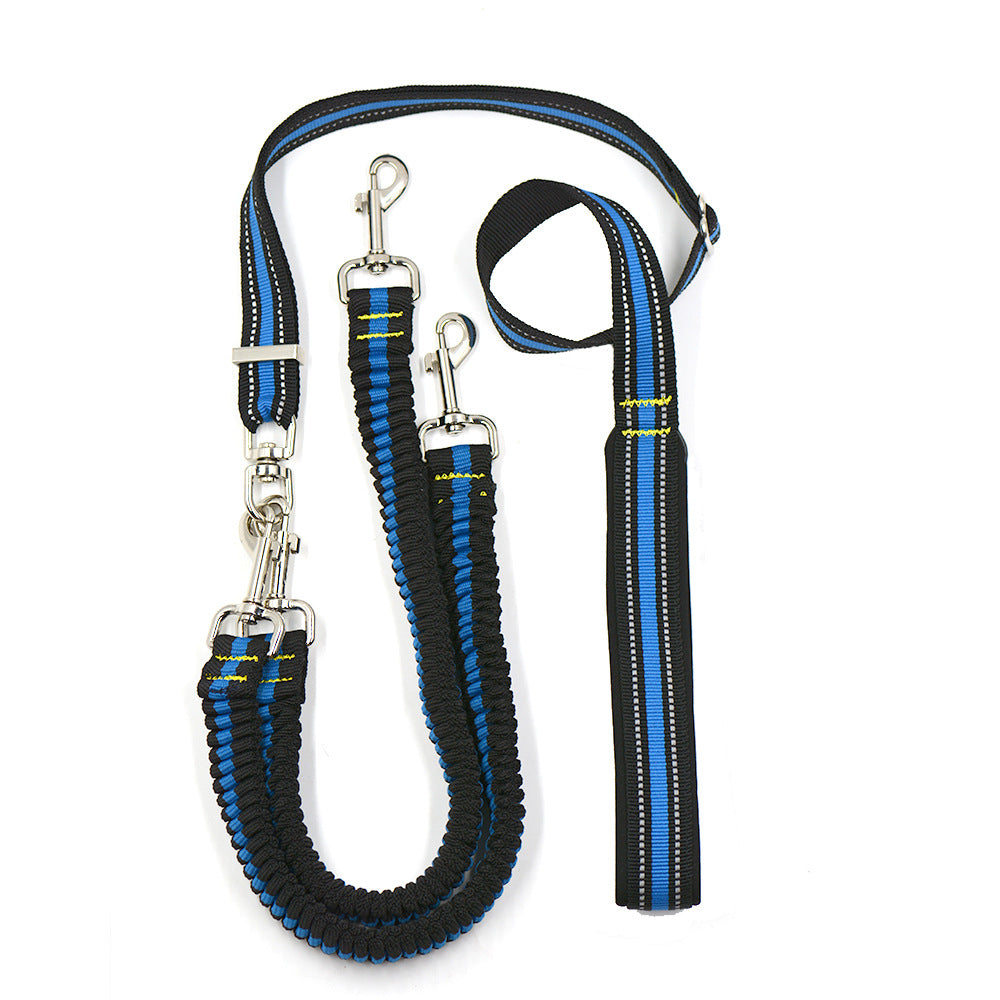 Double-Headed One-to-Two Nylon Dog Leash