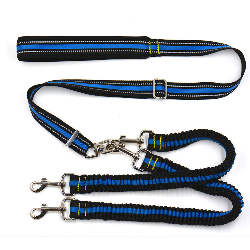 Double-Headed One-to-Two Nylon Dog Leash