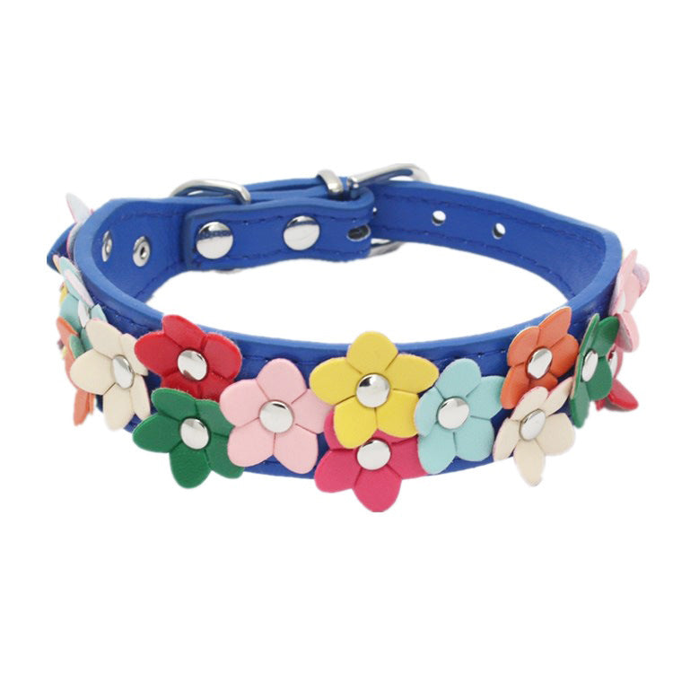 Double Row Flower Dog Collar