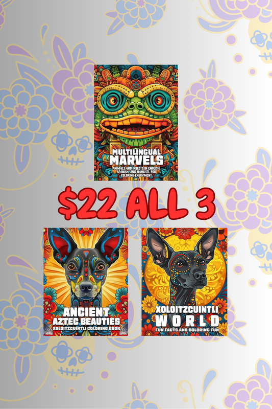 Aztec Heritage Coloring Book Bundle - Trilingual Cultural Experience