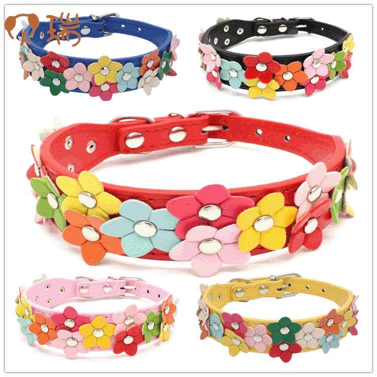 Double Row Flower Dog Collar