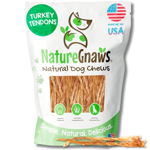 Nature Gnaws USA Turkey Tendons for Dogs (1Lb) - Delicious Grain Free