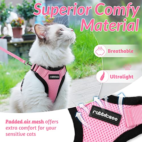 rabbitgoo Cat Harness and Leash for Walking, Escape Proof Soft Adjustable Vest