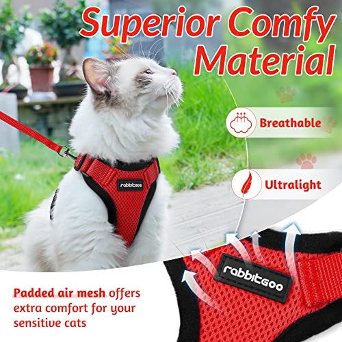 rabbitgoo Cat Harness and Leash for Walking, Escape Proof Soft Adjustable Vest