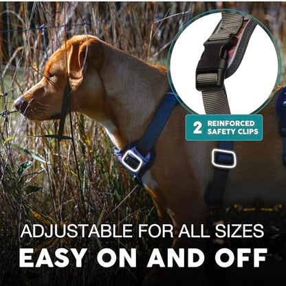 Embark Urban Dog Harness, No-Pull Reflective Trim Dog Harness for Small, Medium & Large Dogs - Heavy Duty Oxford, 2 Leash Clips & Gel Lined Handle.