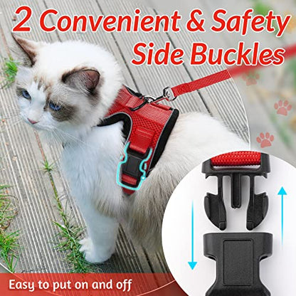 rabbitgoo Cat Harness and Leash for Walking, Escape Proof Soft Adjustable Vest