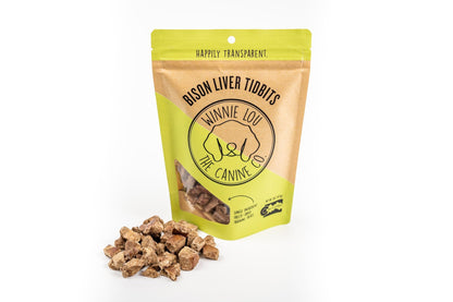 Winnie Lou Freeze Dried Bison Liver Tidbits - Single Ingredient, Human-Grade