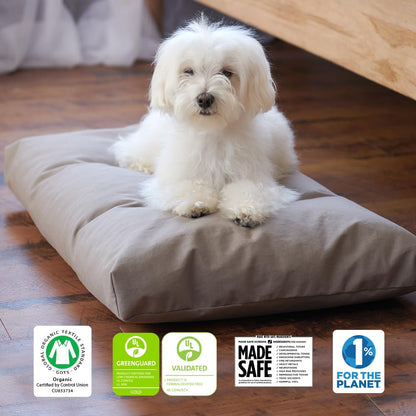 Naturepedic Organic Small Pet Bed - Super Plush Dog & Cat Beds - Ultra Supportive Dog Bed Mat - Ideal Pet Bed with No Polyurethane Foam - 23" x 17" x 3"