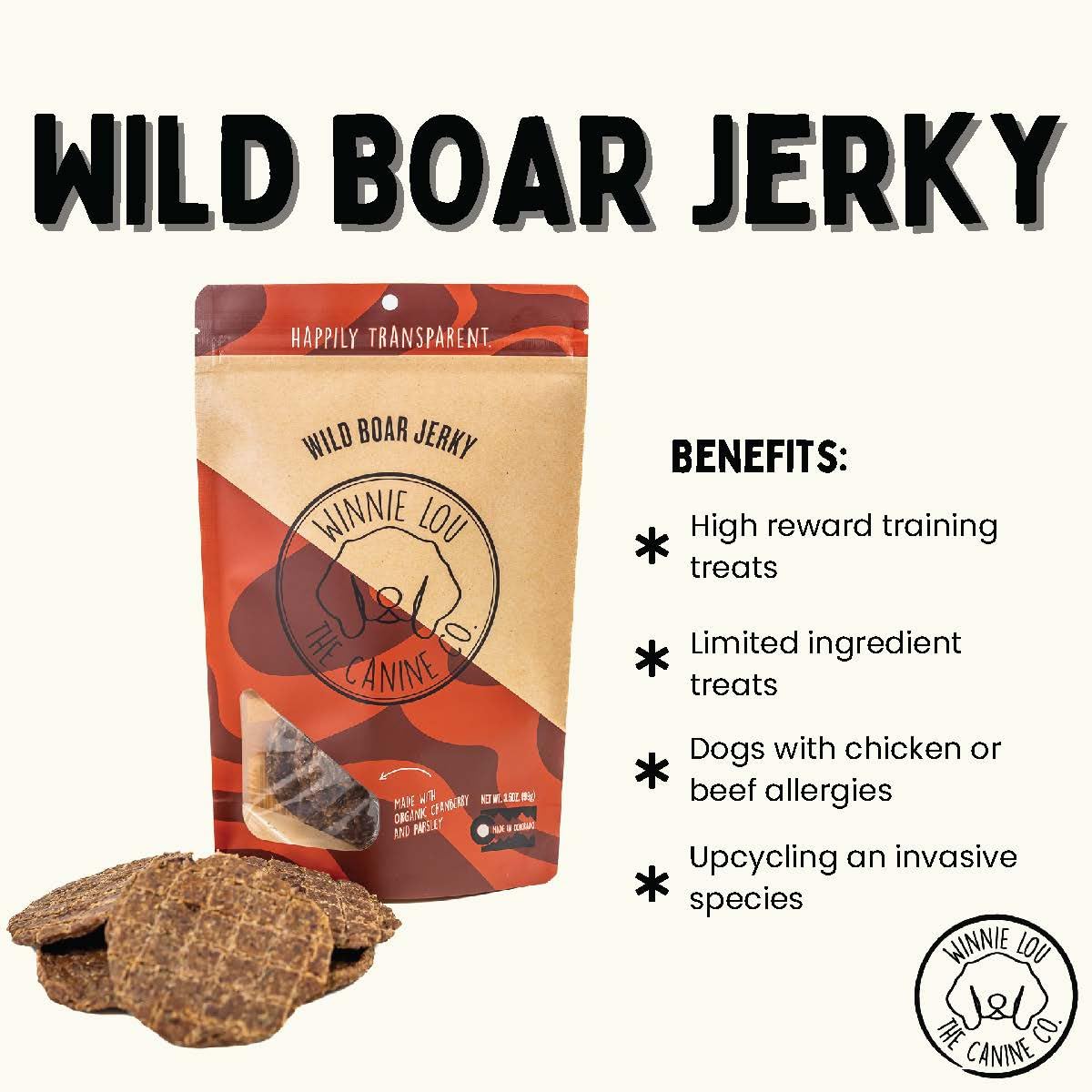 Winnie Lou Jerky Organic Jerky Dog Treats Made in The USA – Human Grade Dog Treats