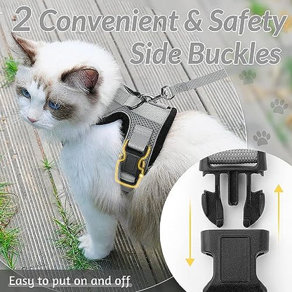 rabbitgoo Cat Harness and Leash for Walking, Escape Proof Soft Adjustable Vest