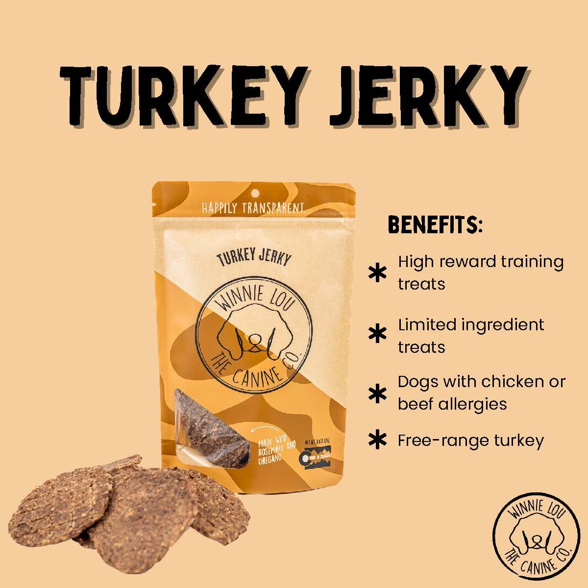 Winnie Lou Jerky Organic Jerky Dog Treats Made in The USA – Human Grade Dog Treats