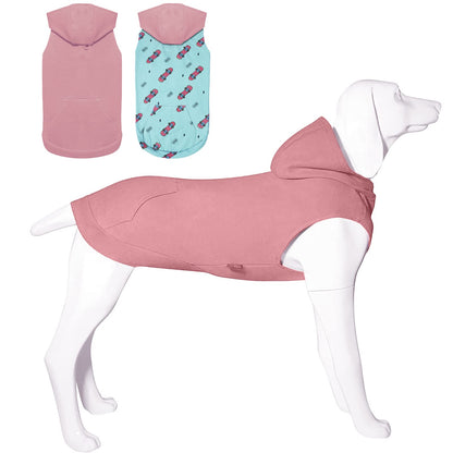 2 Pieces Basic Cotton Dog Hoodie Sweater, Soft Pet Clothes Dog Sweatshirts