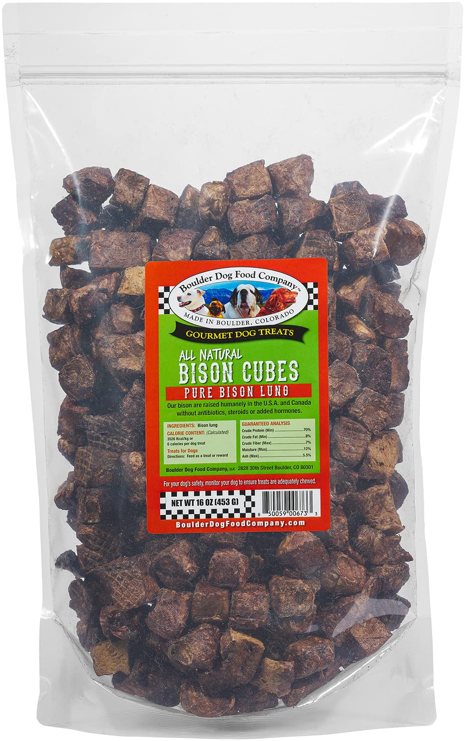 Bison Cubes: Pure Bison Dog Treats - All Natural Treats for Dogs. Vet Approved, Single Ingredient.