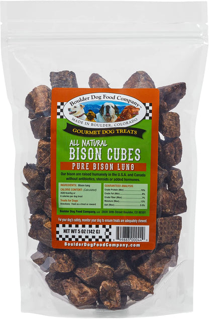 Bison Cubes: Pure Bison Dog Treats - All Natural Treats for Dogs. Vet Approved, Single Ingredient.