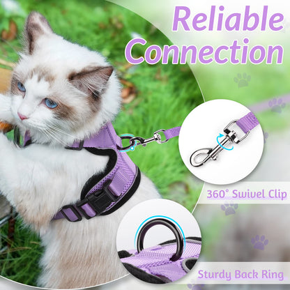 rabbitgoo Cat Harness and Leash for Walking, Escape Proof Soft Adjustable Vest