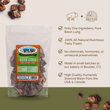 Bison Cubes: Pure Bison Dog Treats - All Natural Treats for Dogs. Vet Approved, Single Ingredient.