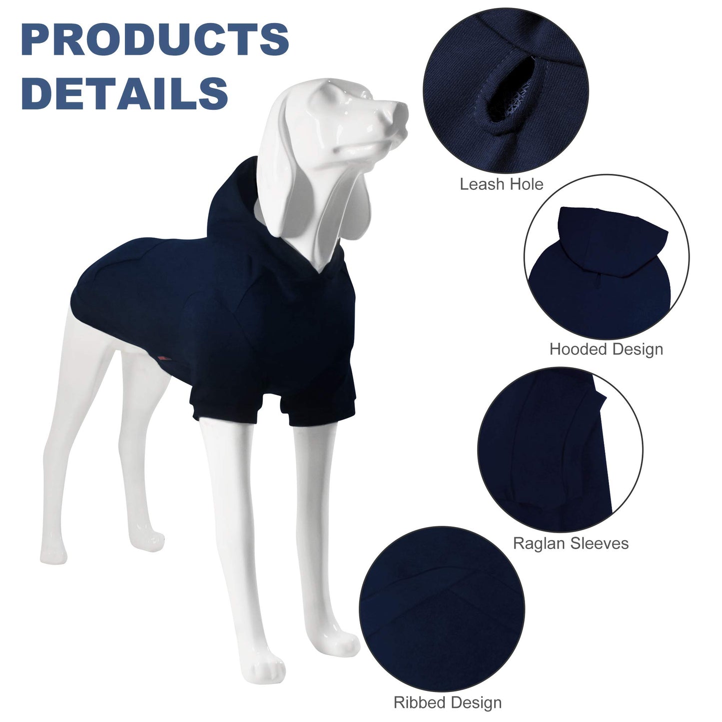 2 Pieces Basic Cotton Dog Hoodie Sweater, Soft Pet Clothes Dog Sweatshirts