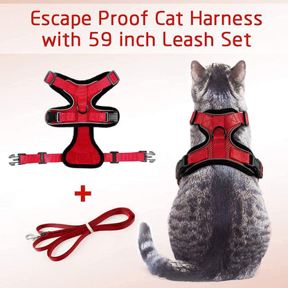 rabbitgoo Cat Harness and Leash for Walking, Escape Proof Soft Adjustable Vest