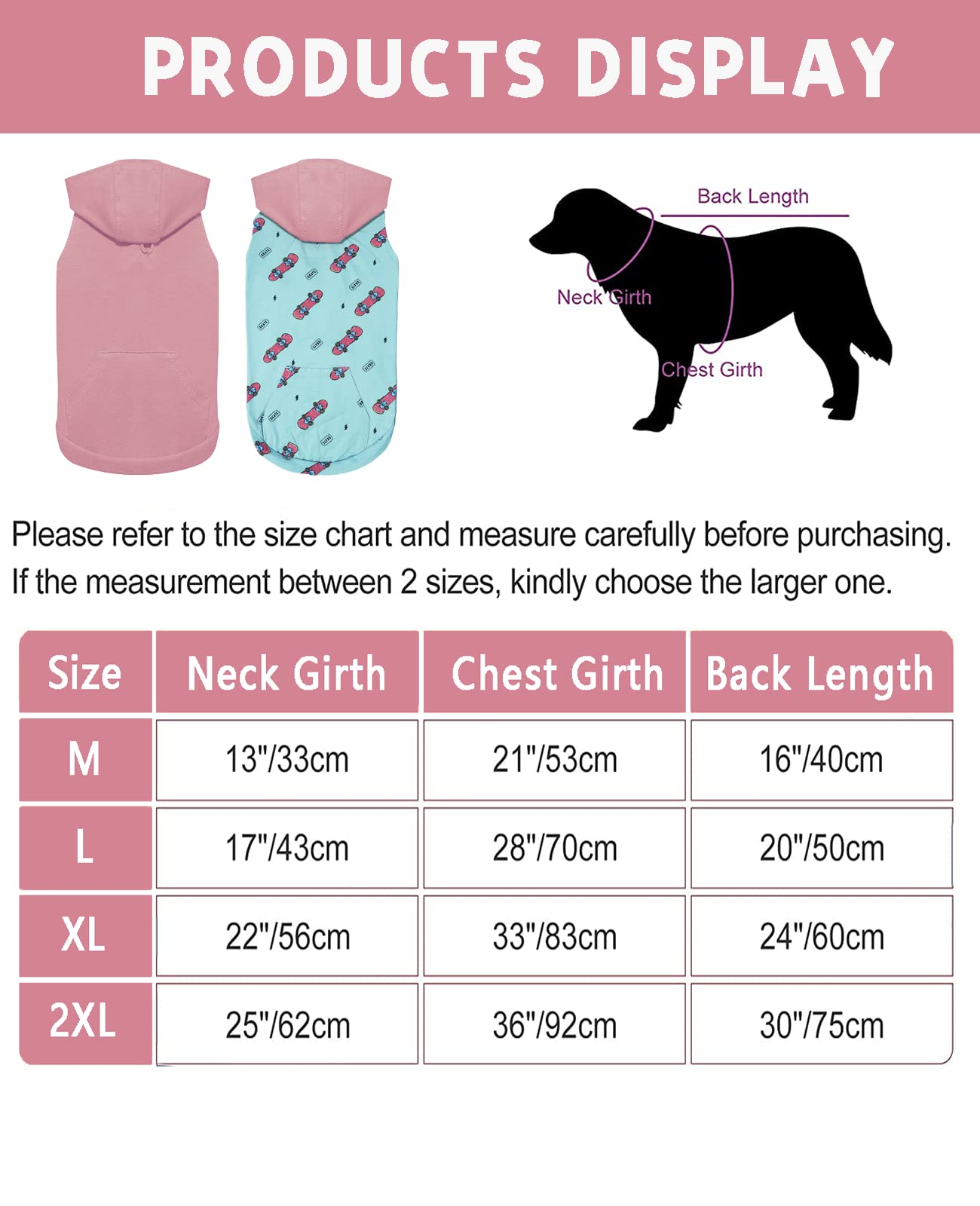 2 Pieces Basic Cotton Dog Hoodie Sweater, Soft Pet Clothes Dog Sweatshirts