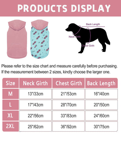 2 Pieces Basic Cotton Dog Hoodie Sweater, Soft Pet Clothes Dog Sweatshirts