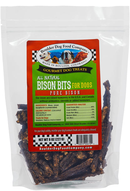 Bison Bits: Pure Bison Dog Treats - All Natural Treats for Dogs. Vet Approved, Limited Ingredient