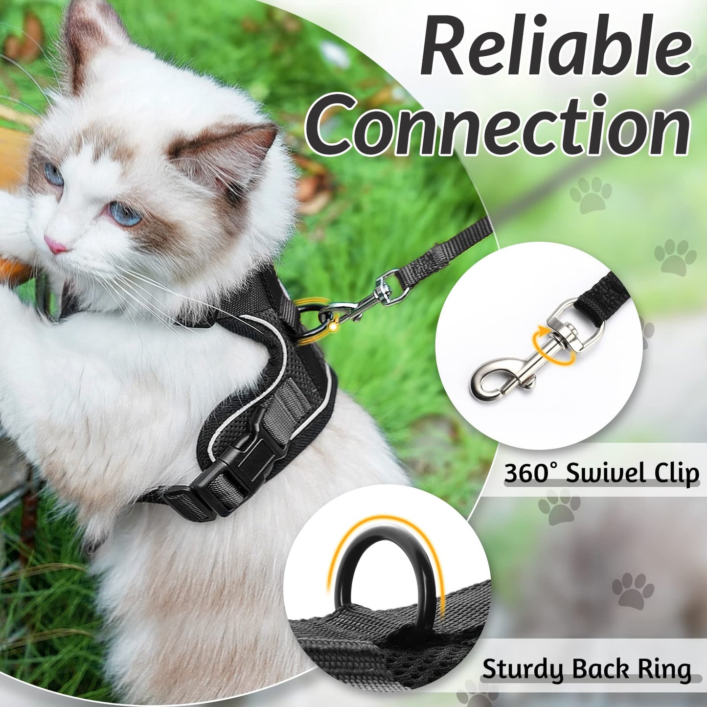 rabbitgoo Cat Harness and Leash for Walking, Escape Proof Soft Adjustable Vest