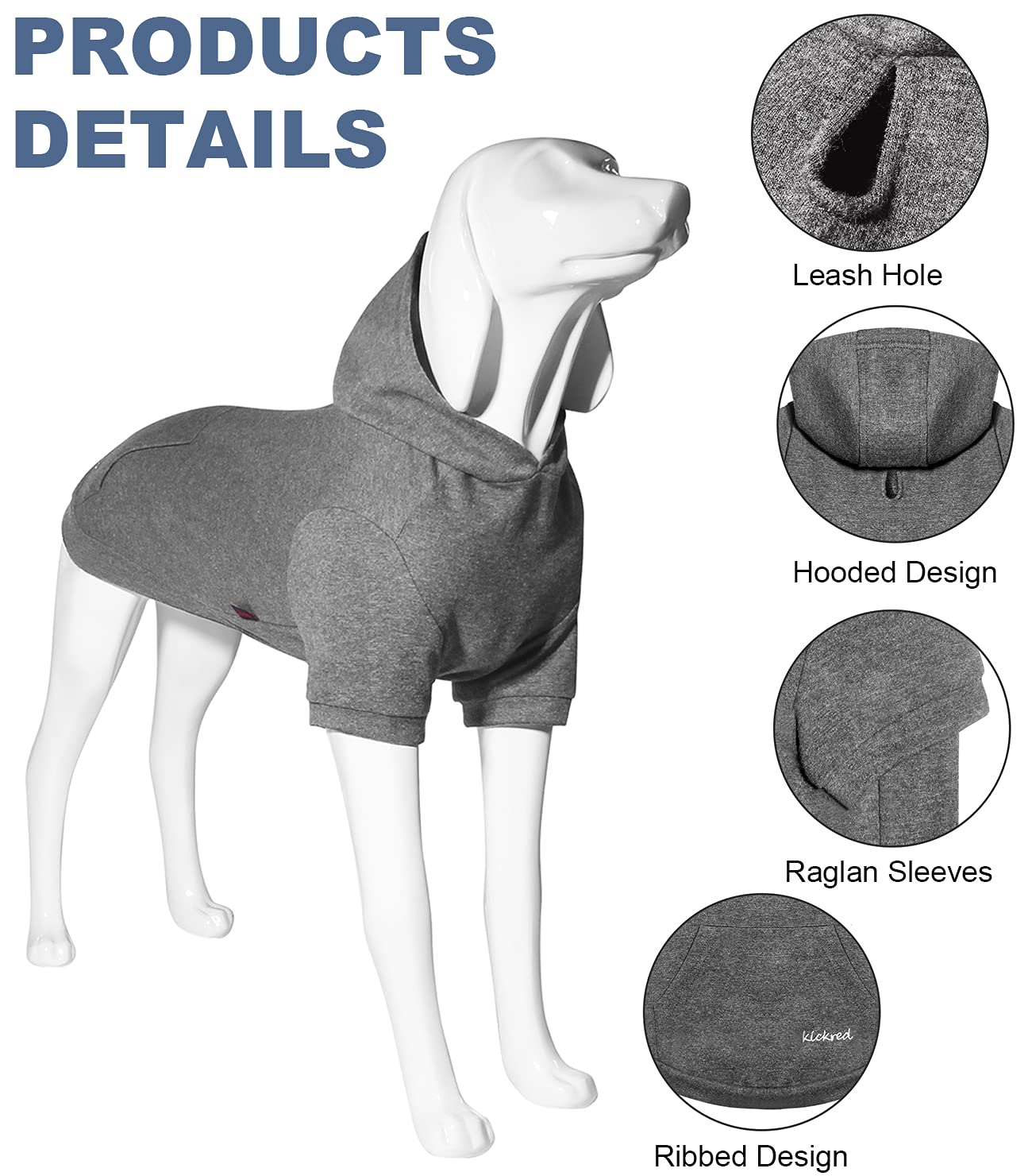 2 Pieces Basic Cotton Dog Hoodie Sweater, Soft Pet Clothes Dog Sweatshirts