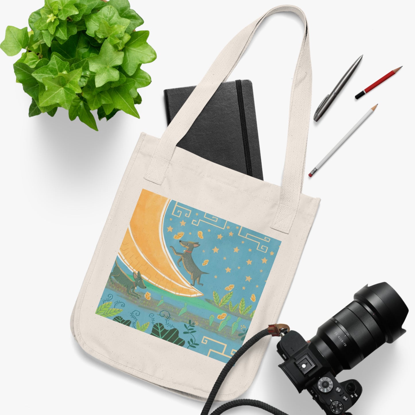 Organic Tote Bag Xoloitzcuintli Tales