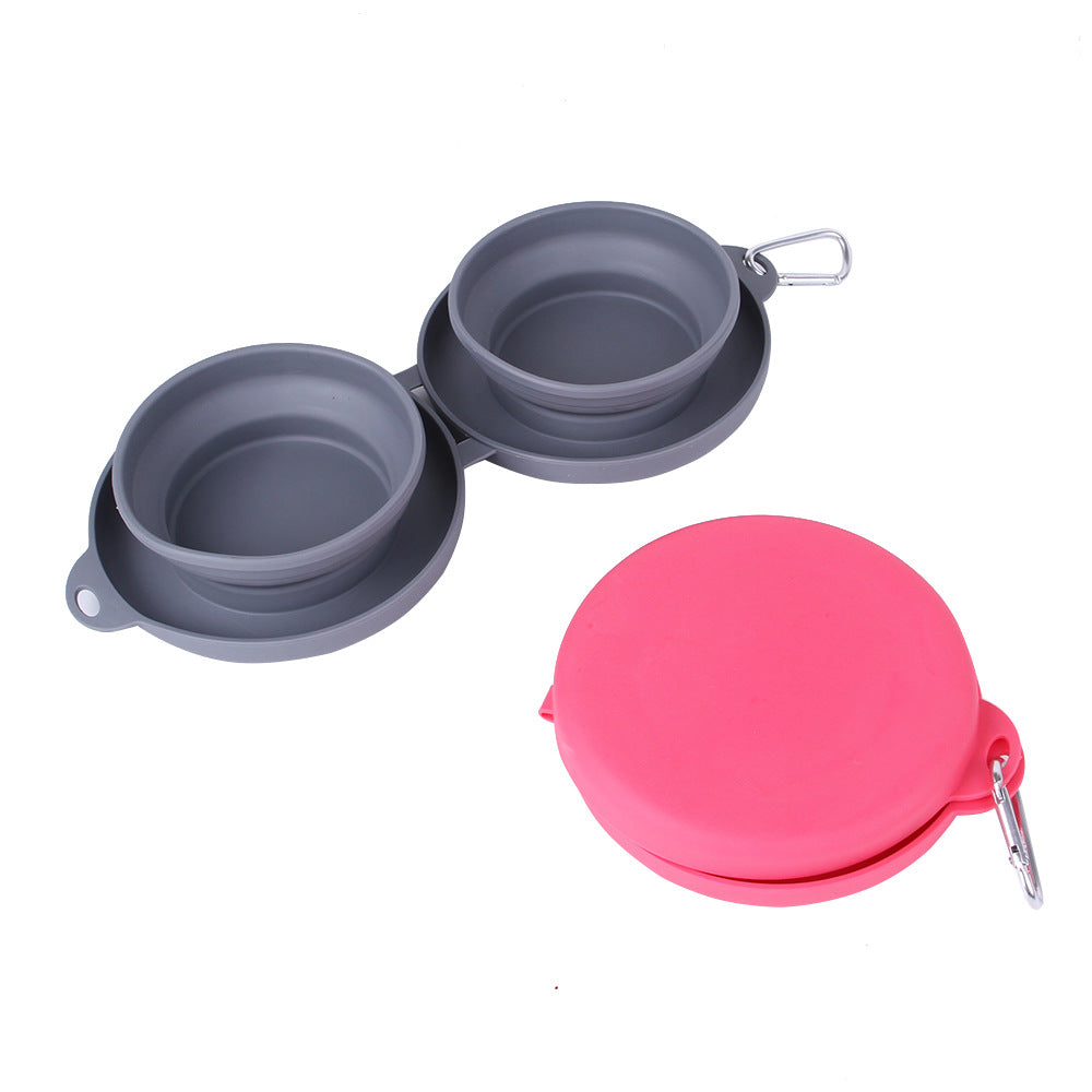 Foldable Double Dog Feeding Bowl