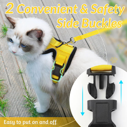 rabbitgoo Cat Harness and Leash for Walking, Escape Proof Soft Adjustable Vest