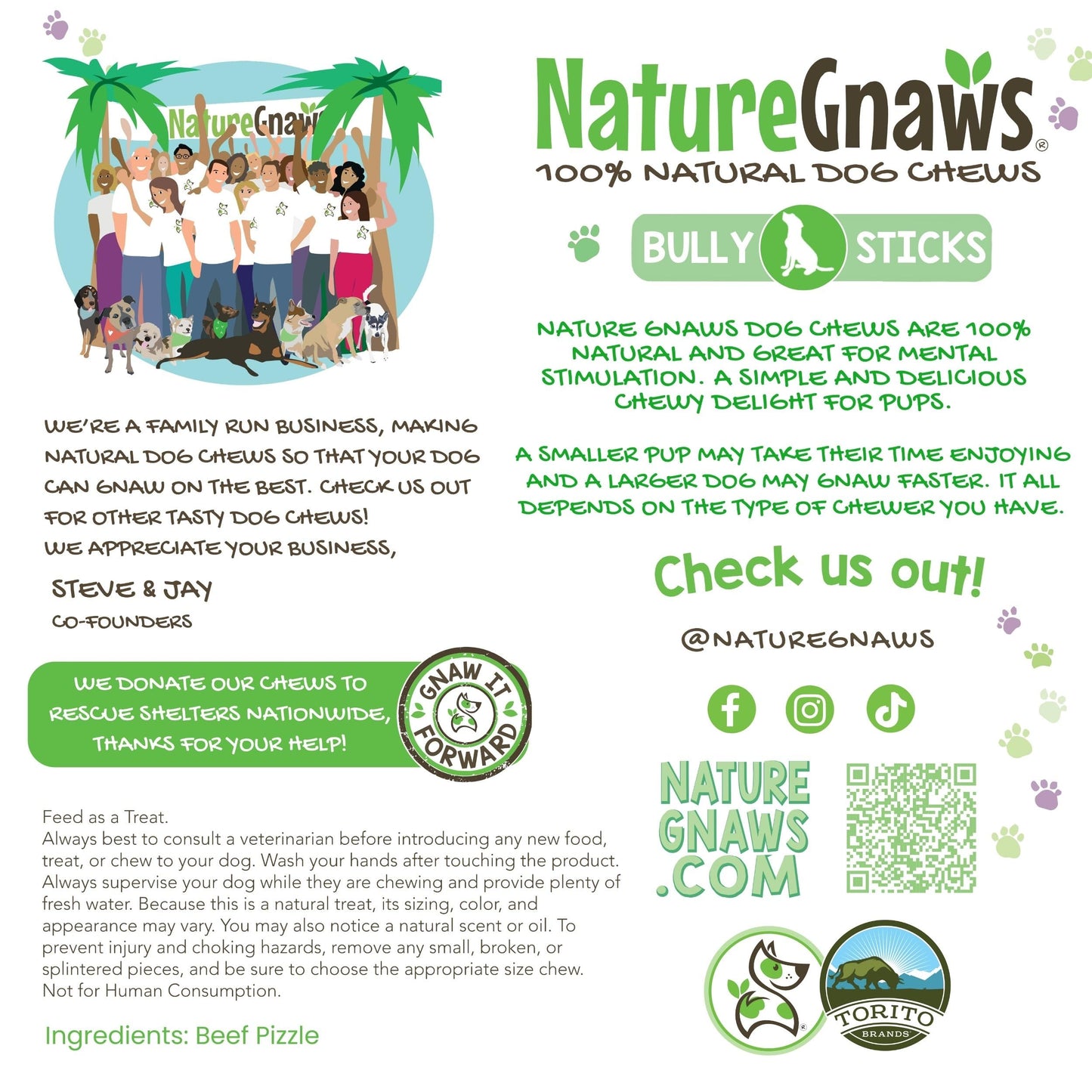 Nature Gnaws Extra Thin Bully Sticks for Small Dogs 5-6" (10 Count) - Long Lasting for Light Chewers and Puppies