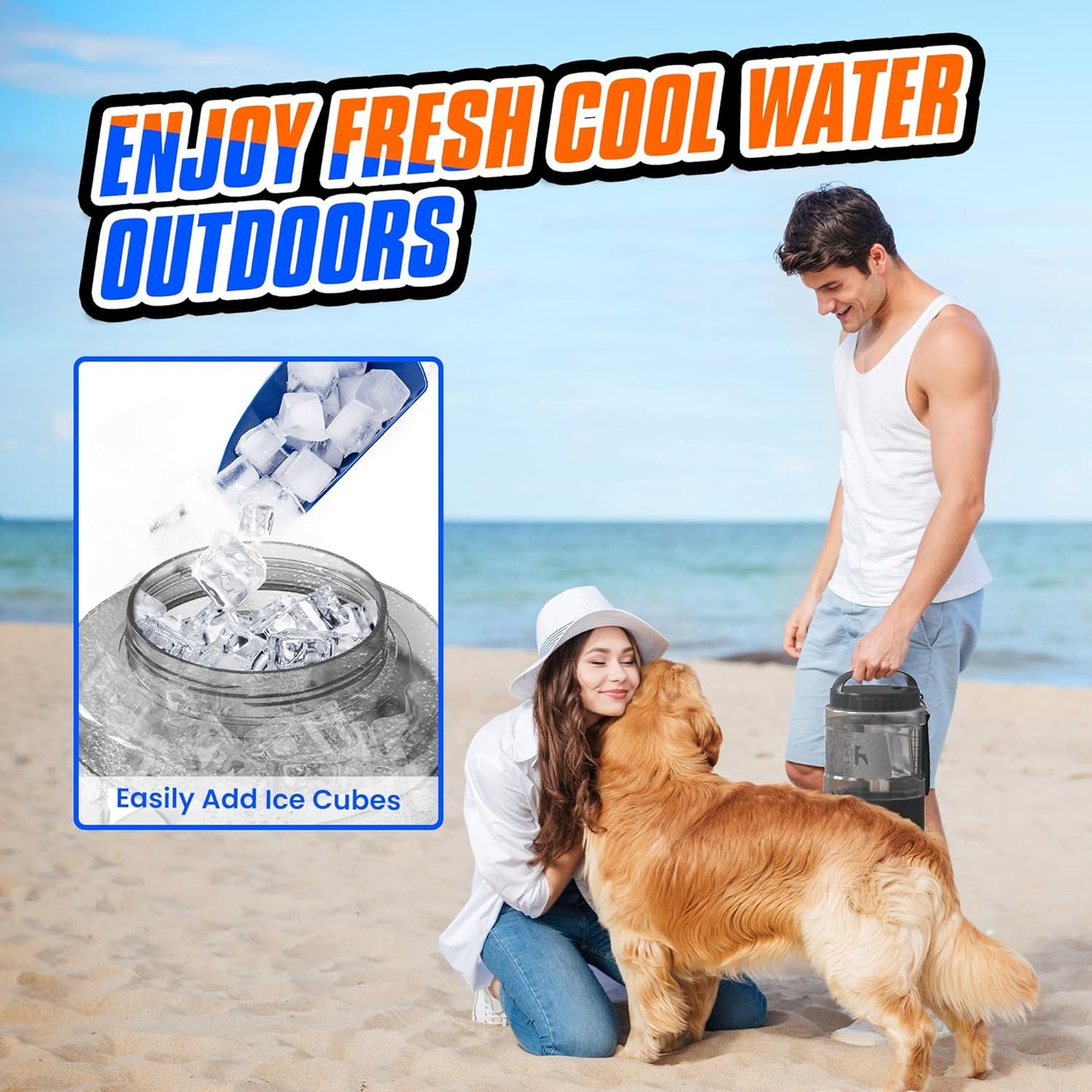 Dog Water Bowl Dispenser,Travel Dog Bowls for Camping Dog Park Hunting, 77OZ Dog Water Dispenser BPA Free