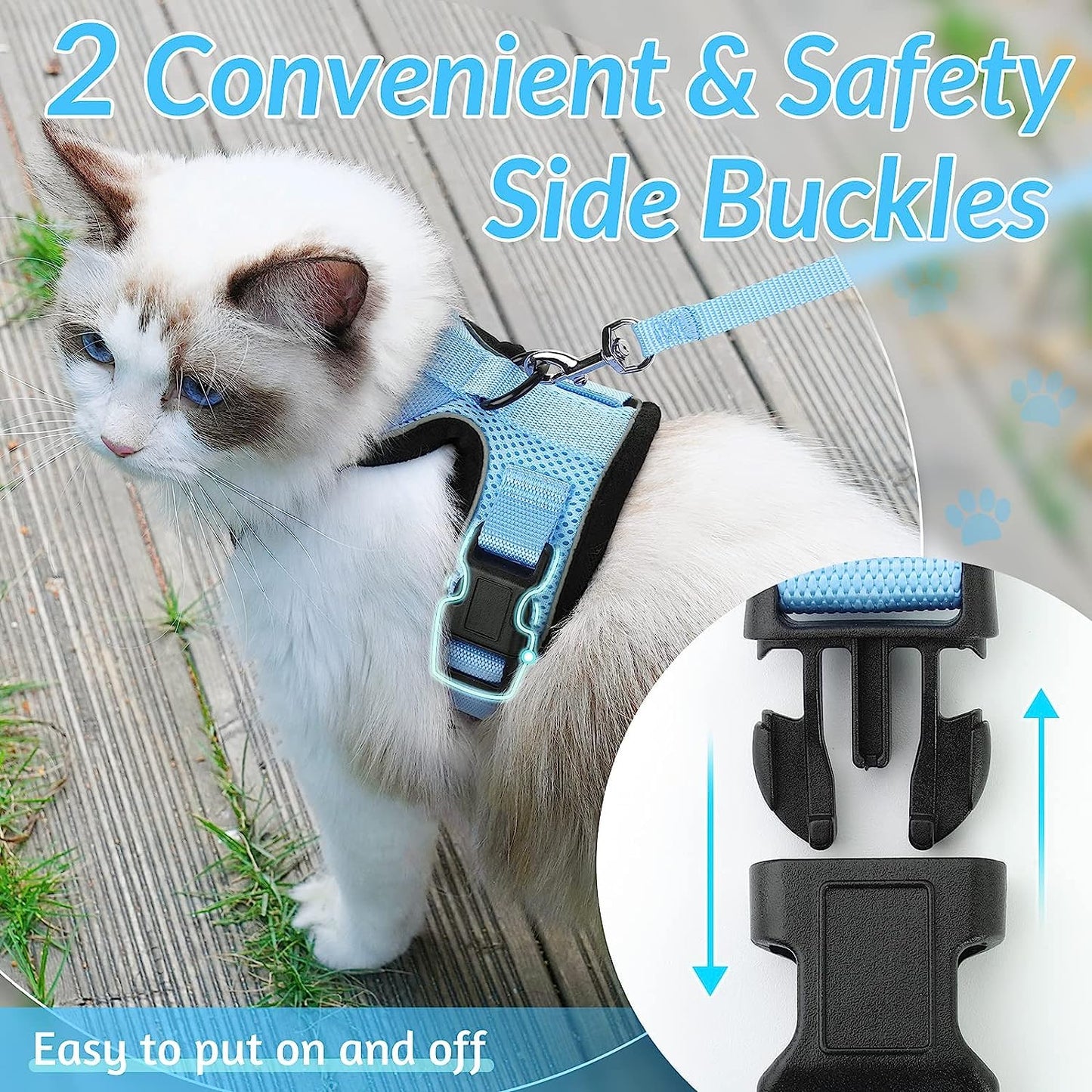 rabbitgoo Cat Harness and Leash for Walking, Escape Proof Soft Adjustable Vest