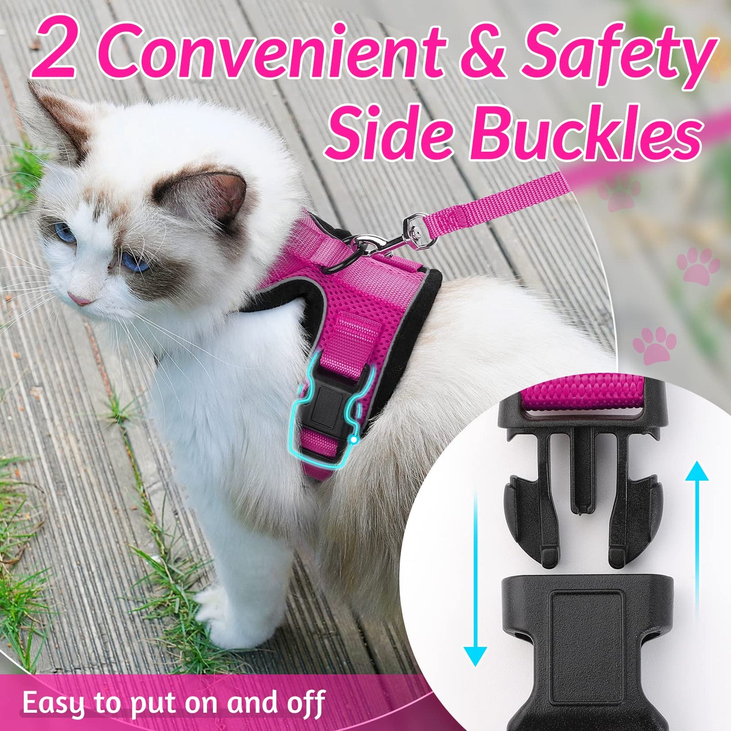 rabbitgoo Cat Harness and Leash for Walking, Escape Proof Soft Adjustable Vest