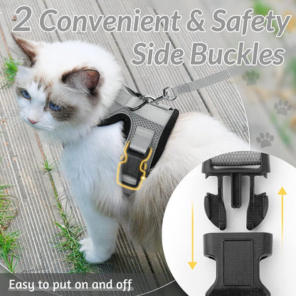 rabbitgoo Cat Harness and Leash for Walking, Escape Proof Soft Adjustable Vest